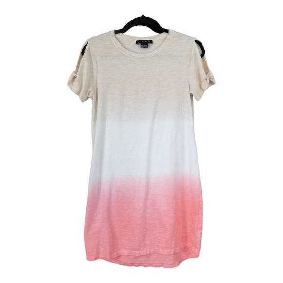 SANCTUARY So Twisted Tee Summer Casual Tunic Mini Dress Coral Ombre Sz S - Picture 7 of 10